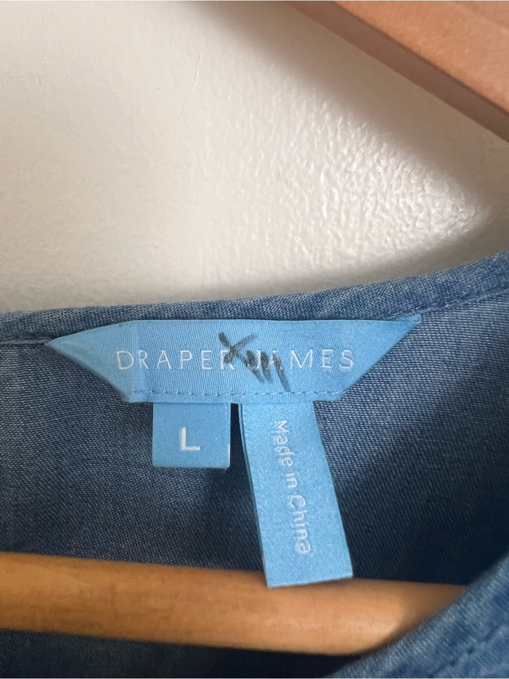 Draper James 100% Cotton Chambray Tiered Babydoll Dress Cottagecore L - Picture 5 of 11